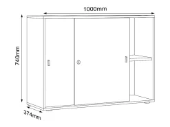 Gabinete do escritório Salia Branco A. 74 x L. 100 x P. 37 cm