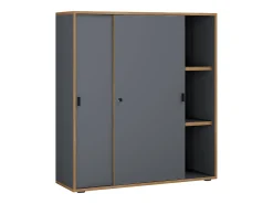 Gabinete do escritório Salia Antracite A. 110 x L. 100 x P. 37 cm