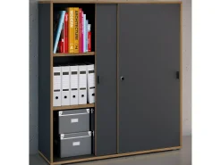 Gabinete do escritório Salia Antracite A. 110 x L. 100 x P. 37 cm