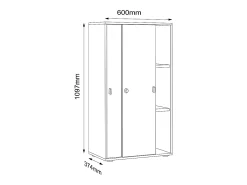 Gabinete do escritório Salia Branco A. 110 x L. 60 x P. 37 cm