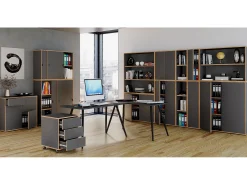 Gabinete do escritório Salia Antracite A. 74 x L. 60 x P. 37 cm