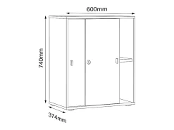 Gabinete do escritório Salia Antracite A. 74 x L. 60 x P. 37 cm