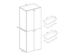 Gabinete do escritório Ulas Branco/faia A. 220 x L. 70 x P. 40cm