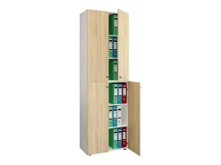 Gabinete do escritório Ulas Branco/carvalho Sonoma A. 220 x L. 70 x P. 40cm