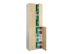 Gabinete do escritório Ulas Branco/carvalho Sonoma A. 220 x L. 70 x P. 40cm