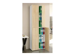 Gabinete do escritório Ulas Branco/carvalho Sonoma A. 220 x L. 70 x P. 40cm