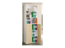 Gabinete do escritório Ulas Branco/carvalho Sonoma A. 220 x L. 70 x P. 40cm