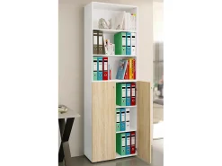 Gabinete do escritório Ulas Branco/carvalho Sonoma A. 220 x L. 70 x P. 40cm