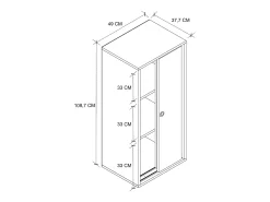Gabinete do escritório Ulas Antracite A. 109 x L. 49 x P. 38 cm
