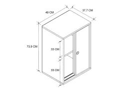 Gabinete do escritório Ulas Antracite A. 74 x L. 49 x P. 38 cm