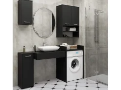 Gabinete em Laminado Preto para Lavadora FIN