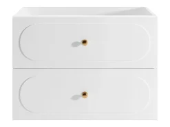 Gabinete suspenso para lavatório branco com puxadores dourados - L80 cm - SATOBAL