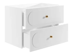 Gabinete suspenso para lavatório branco com puxadores dourados - L80 cm - SATOBAL