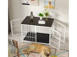 Gaiola grande para cães de grande porte, design de interiores, gaiolas para cães com 3 portas, 108 x 72 x 81 cm