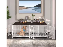 Gaiola grande para cães de grande porte, design de interiores, gaiolas para cães com 3 portas, 108 x 72 x 81 cm