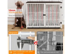 Gaiola grande para cães de grande porte, design de interiores, gaiolas para cães com 3 portas, 108 x 72 x 81 cm