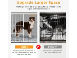 Gaiola grande para cães de interior, caixa de madeira para cães, móveis para casa, gaiolas para cães com 3 portas, 92 x 75 x 64 cm
