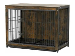 Gaiola industrial de madeira para cães, gaiola grande para cães, gatos, coelhos, móveis industriais para uso interno, 97 x 59 x 75 cm
