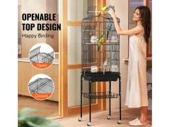 Gaiola para Aves Rodoviária em Metal SucceBuy, 157,4 cm de Grande Tamanho, para Papagaios