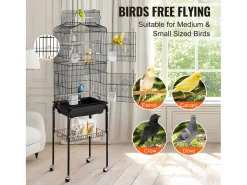 Gaiola para Aves Rodoviária em Metal SucceBuy, 157,4 cm de Grande Tamanho, para Papagaios