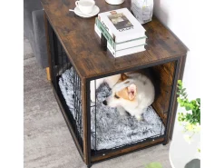 Gaiola para cães interna gaiola de madeira para cães gatos coelhos móveis industriais 80x57x71cm