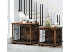 Gaiola para cães interna gaiola de madeira para cães gatos coelhos móveis industriais 80x57x71cm