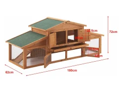 Gaiola para coelho de dois níveis 72 x 180 x 62 cm abeto natural 03_0006810