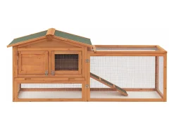 Gaiola para coelho de dois níveis 68 x 156 x 52 cm abeto natural 03_0006809