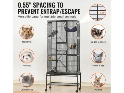 Gaiola para Furões SucceBuy de Metal, 4 Níveis de 175 cm com Prato e 3 Rampas para Animais Pequenos