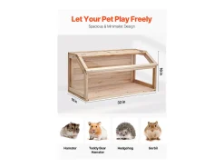 Gaiola para Hamster Roedor, SucceBuy Gaiola de Madeira para Hamster, 81 cm, Habitat para Ratos, Roedores e Pequenos Animais