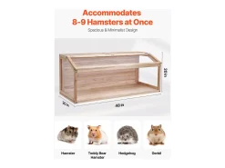 Gaiola para Hamster Roedor, SucceBuy Gaiola de Madeira para Hamster, 122 cm, Habitat para Ratos, Roedores e Pequenos Animais