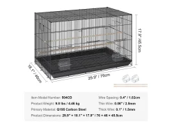 Gaiola para Pássaros, SucceBuy Gaiola de Metal para Pássaros de 76 cm para Periquitos, Caturras e Papagaios Pequenos