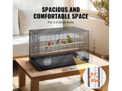 Gaiola para Pássaros, SucceBuy Gaiola de Metal para Pássaros de 76 cm para Periquitos, Caturras e Papagaios Pequenos