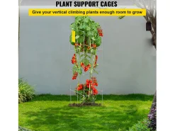 Gaiolas para Tomates SucceBuy Conjunto com 10 Gaiolas para Tomates Suporte Quadrado de Aço de 116 cm para Plantas de Jardim