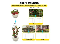 Gaiolas para Tomates SucceBuy Conjunto com 10 Gaiolas para Tomates Suporte Quadrado de Aço de 116 cm para Plantas de Jardim