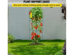 Gaiolas para Tomates SucceBuy Conjunto com 6 Gaiolas para Tomates Suporte Quadrado de Aço de 100 cm para Plantas de Jardim Verde