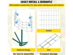 Gaiolas para Tomates SucceBuy Conjunto com 6 Gaiolas para Tomates Suporte Quadrado de Aço de 100 cm para Plantas de Jardim Verde