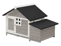 Galinheiro de madeira com poedouro, 2 galinhas, C106 x L64 x A71 cm, cor natural - ANSER