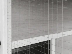 Galinheiro de madeira com recinto, 8 galinhas, C. 201 x P.142 x A. 171 cm, Cinzento e branco, GALLUS