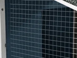 Galinheiro em madeira com cerca, 4 galinhas, A108 cm azul e branco - LEVAS