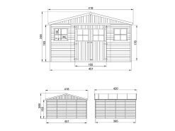 Galpão de madeira - 16 m² / H246x418x420 cm - M330