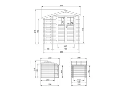 Galpão de madeira - 4.47 m² / H218x272x206 cm - M386F