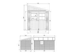 Galpão de madeira - 8 m² / H244x416x218 cm - M340A+M340G
