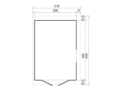 Galpão de madeira - 8 m² / H244x416x218 cm - M340A+M340G