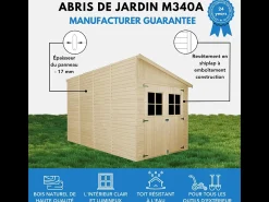 Galpão de madeira - 8 m² / H244x416x218 cm - M340A+M340G