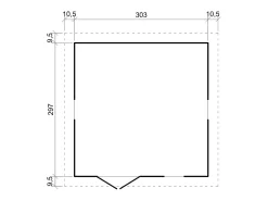 Galpão de madeira - 9 m² / H226x324x316 cm - M335+M335G