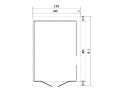 Galpão de madeira - 10 m² / H244x514x218 cm - M341A+M341G