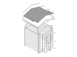 Galpão de madeira - 1.98 m² / H218x196x136 cm - M367C