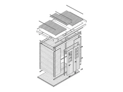 Galpão de madeira - 2.22 m² / H200x204x142 cm - M311C+M311G