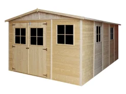 Galpão de madeira - 14.94 m² / H226x516x324 cm - M337+M337G